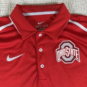 Nike Dri-Fit Men's Small Ohio State Buckeyes Red Golf Polo Shirt